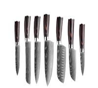Ensemble de couteaux de cuisine, collection de 10 pièces, acier inoxydable à haute teneur en carbone, ensemble de 7 couteaux