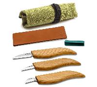 Ensemble de Couteaux de Débutant Beavercraft pour Sculpture et Whittling (3 couteaux dans un étui +