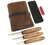 Ensemble de couteaux de sculpture Beavercraft S19X Sloyd (C1X + C3X + C4X + accessoires d'affûtage)