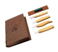 Ensemble de couteaux de sculpture sur bois géométrique Beavercraft dans un coffret-cadeau livre S05