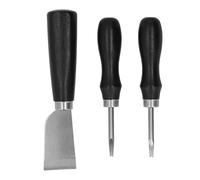 Ensemble de couteaux en cuir avec manche en bois de santal incurvé, kit de couteaux à ébarber en acier pour le travail du cuir, outils à biseau de 2 tailles pour tailler les bords