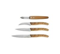 Lou Laguiole Forest - Set de 4 couteaux Essentiel" Bois naturel"