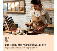 Ensemble de couteaux Kissaki revêtement antiadhésif forme ondulée