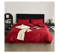Ensemble de Couvercle de Couette 4pcs Ensemble de Couvercle de Couette de Couleur Unie, 100% Coton, Super Doux, Facile à Prendre en Charge, Respirant Confortable, Cover de Couette (Couleur: 1,