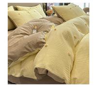 Ensemble de Couvercle de Couette Ensemble de Couette, Coton en Coton en Coton en Trois Dimensions Fleurs coupées Petites couvertures de Couette de Luxe, 4 pièces Cover de Couette (Couleur: Jaune: 1,5
