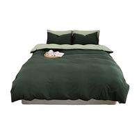 Ensemble de Couvercle de Couette TFBHL Microfibre, Ensembles de literie de Courtepointe avec draps de lit taies d'oreiller, Soft Reversable Hypoallernic Easy Care (Vert, 150x200cm)