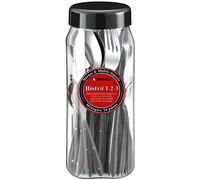 Ensemble de couverts - AMEFA - Gamme Bistro - 24 pièces - Gris anthracite - Inox et PP