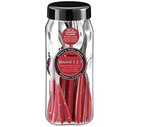 Ensemble de couverts - AMEFA - Gamme Bistro - 24 pièces - Rouge - Inox et polypropylène