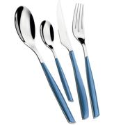Ensemble De Couverts - Casa Bugatti - Glamour - 24 Pièces - Acier Inoxydable - Bleu