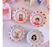 Ensemble De Couverts Créatifs Pour Filles, Bol À Salade Créatif En Céramique, Assiette À Dessert Simple Pour Le Petit Déjeuner