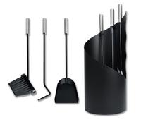 Ensemble de couverts de cheminée - UISEBRT - Moderne en acier inoxydable - Noir