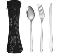 Ensemble de couverts de table - TRAHOO - Acier inoxydable - Noir - 4 pièces - 21,9 x 6,9 x 2,2 cm - 84 g