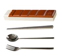 Ensemble de Couverts de Voyage - Ustensiles de Cuisine Nomades en Acier ydable Réutilisables et Remplissables | Set de Coutellerie en | Pour la Famille les Sorties le Camping