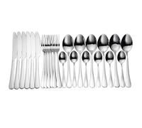 Ensemble de couverts en argenterie, 24 pièces, ensemble acier inoxydable, couteau à steak, fourchette, cuillère café, table, vaisselle, dîner, 6 ensembles, or(6sets Silver)