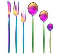Ensemble de couverts en argenterie, 36 pièces, ensemble acier inoxydable mat, vaisselle, fourchette à dessert, cuillère, d'argenterie, cuisine, argentées