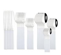 Ensemble de couverts en argenterie, 36 pièces, ensemble vaisselle, miroir, acier inoxydable, couteau, fourchette à dessert, cuillère, cuisine occidentaux, rose