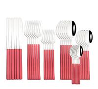 Ensemble de couverts en argenterie, 36 pièces, ensemble vaisselle, miroir, acier inoxydable, couteau, fourchette à dessert, cuillère, cuisine occidentaux, rose