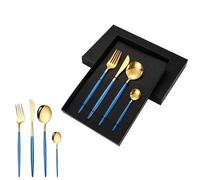 Ensemble de Couverts en argenterie, 4/16/24/32/40/48 pièces, Vaisselle en Acier Inoxydable, Coffret Cadeau, hôtel, Maison, Repas, Couteau à Steak, Fourchette, cuillère, Noir/Or