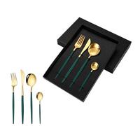 Ensemble de Couverts en argenterie, 4/16/24/32/40/48 pièces, Vaisselle en Acier Inoxydable, Coffret Cadeau, hôtel, Maison, Repas, Couteau à Steak, Fourchette, cuillère, Noir/Or