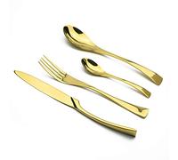 Ensemble de couverts en argenterie, ensemble dorés 24 pièces, dîner acier inoxydable, ensembles vaisselle cuisine occidentale, fourchette, couteau à steak, cuillère café