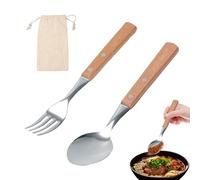 Ensemble de Couverts | Ensemble fourchette et cuillère,Couverts Réutilisables avec Pochette de Rangement pour Dîner Invités Appartement Dortoir Camping Pique-nique Événement Mariage