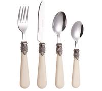 Ensemble de couverts - EXZACT - 24 PCS - Acier inoxydable - Crème ivoire - Vintage Style