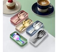 Ensemble de couverts personnalisés, mini couverts portables | 3 ustensiles de voyage, ensemble d'argenterie en acier inoxydable à manche court, petites cuillères et fourchettes, personnalisez les noms
