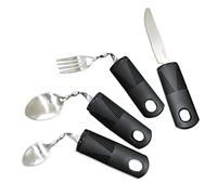 Ensemble de couverts pliables avec poignées extra larges et en main Aide à la salle à manger idéale pour les personnes âgées souffrant d'arthrite, de maladie de Parkinson et de tremblements