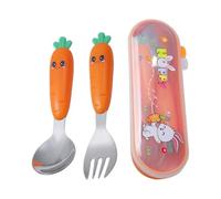 Ensemble De Couverts Pour Enfant En Bas Âge | Kit D Ustensiles De Repas Pour Bébé En Acier Inoxydable Avec Boîte De Rangement - Set de Couverts Alimentaires Résistant au Lave-Vaisselle pour Voyage Dîn