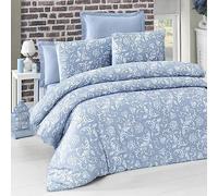 Ensemble de couvertures nordiques + 2 couvertures almohada 240x220 bleu Blanc