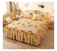 Ensemble de Couvre-lit à Volants KOMAGOME 3 Pièces - Jupe de Lit avec Volant Anti-Poussière 3 Côtés, Hauteur de Chute 39.9 cm, Doux et Chaud (Parfait pour le Bonheur Conjugal, 150X200 cm pour Lit de