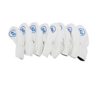 Ensemble de Couvre-têtes de Club en Fer, PU Souple, léger, Durable, Protecteur, 8 pièces 48 50 52 54 56 58 60 62 degrés, pour Les Amateurs de Golf, Hommes et Femmes (Blanche)