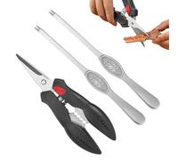 Ensemble de craquelins et d'outils de crabe, ciseaux à fruits de mer pour pattes de crabe,Crackers et outils de pattes de crabe | Ciseaux multifonctionnels de craquelins de pattes de crabe d'acier ino