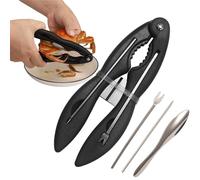 Ensemble de craquelins et pics au homard, craquelins et outils au crabe | 4 outils de cueillette de pinces de crabe en acier inoxydable - Outils ergonomiques antidérapants pour fruits de mer, pattes d