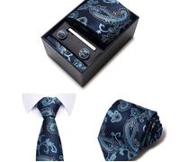 Ensemble de cravate formelle - CURREN - Bleu - Très haute qualité - Cadeau idéal - Élégant