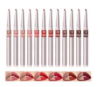 Ensemble de crayon à lèvres, pack de crayon à lèvres,Crayon à lèvres 12 pièces Contour des lèvres crémeux | Stylo à lèvres sculptant, ensemble de maquillage pour lèvres lisses pour mère, épouse