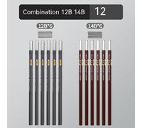Ensemble De Crayons À Charbon De Bois Pour Artistes Débutants,2,4,Ombrage,Dessin,Croquis,2h,Hb,B,2b,3b,4b,5b,6b,7b,8b,12b,14b,12 Pièces - Type 12b 14b 12pcs