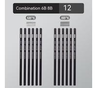 Ensemble De Crayons À Charbon De Bois Pour Artistes Débutants,2,4,Ombrage,Dessin,Croquis,2h,Hb,B,2b,3b,4b,5b,6b,7b,8b,12b,14b,12 Pièces - Type 6b 8b 12pcs