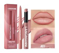 Ensemble De Crayons À Lèvres Imperméables Intégrés+Rouge À Lèvres,Sans Taches,Sans Décoloration,Sans Tasse,Durable,Facile À Créer Un Maquillage Parfait!.L2425-01.