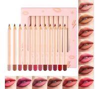 Ensemble de crayons à lipliner - 12 crayons de couleur , 11,4 x 12 x 1 cm | Outil cosmétique de pour filles et femmes, parfait pour les amies, les femmes, le cadeau d'anniversaire