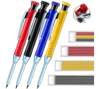 Ensemble de crayons de charpentier solide, outils pour le travail du bois, crayon mécanique, recharge de 5 couleurs, outils de travail de Construction, traceur de marquage de menuiserie Mix Refills