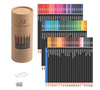 Ensemble de crayons de couleur artistes - Core à base de cire lisse, crayons de coloriage professionnels | 72 couleurs vibrantes avec des pigments riches, dessin les outils de superposition de mélange