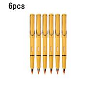 Ensemble De Crayons De Sablage Avec Gomme Pour Enfants,Crayons D'écriture Illimités,Stylos À Crayon Effaçables Éternels,Fournitures D'art Scolaire,12 Couleurs - Type 6pcs Yellow