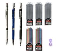 Ensemble de crayons mécaniques 2,0 mm avec recharge de mines noires/couleur 2B pour l'écriture, le dessin, l'art, le croquis, la peinture, l'école, crayon automatique Color Pencil set B