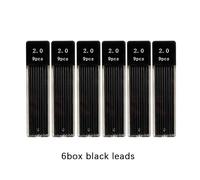 Ensemble De Crayons Mécaniques 2.0mm,Recharge De Plomb Noir/Couleur 2b,Crayon Automatique Pour Étudiants,Croquis D'art,Peinture,Écriture Kawaii - Type 6 Box Black Leads
