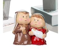 Ensemble de crèche chrétienne pour table de bureau et décorations de crèche | Crèche de Noël d'intérieur pour maison, salon, entrée, cheminée, appartement, vacances, fête, E