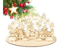 Ensemble de crèche d'intérieur pour crèche de Noël en Bois, décoration de Plateau de Noël à Monter soi-même, décoration créative Vintage en Bois