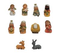 Ensemble de crèche et figurines de Jésus miniature | Résine artisanale religieuse pour salon, bureau, jardin, table de chevet, grand-père, adulte, grand-mère, famille, dortoir