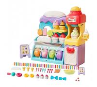 Ensemble de Crème Glacée Jouet,Jouets Sensoriels en Fausse Pâte À Modeler - Petit Ensemble de Boutique de Jeu en Argile Sèche,pour Garçons Maison Voyage Chambre Anniversaire Noël Jour des