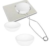 Ensemble de creusets de fusion en silice fondue de qualité supérieure avec pinces à fouet en acier inoxydable - 3 tailles for la coulée de précision des métaux(Clip with bowl NO2)
